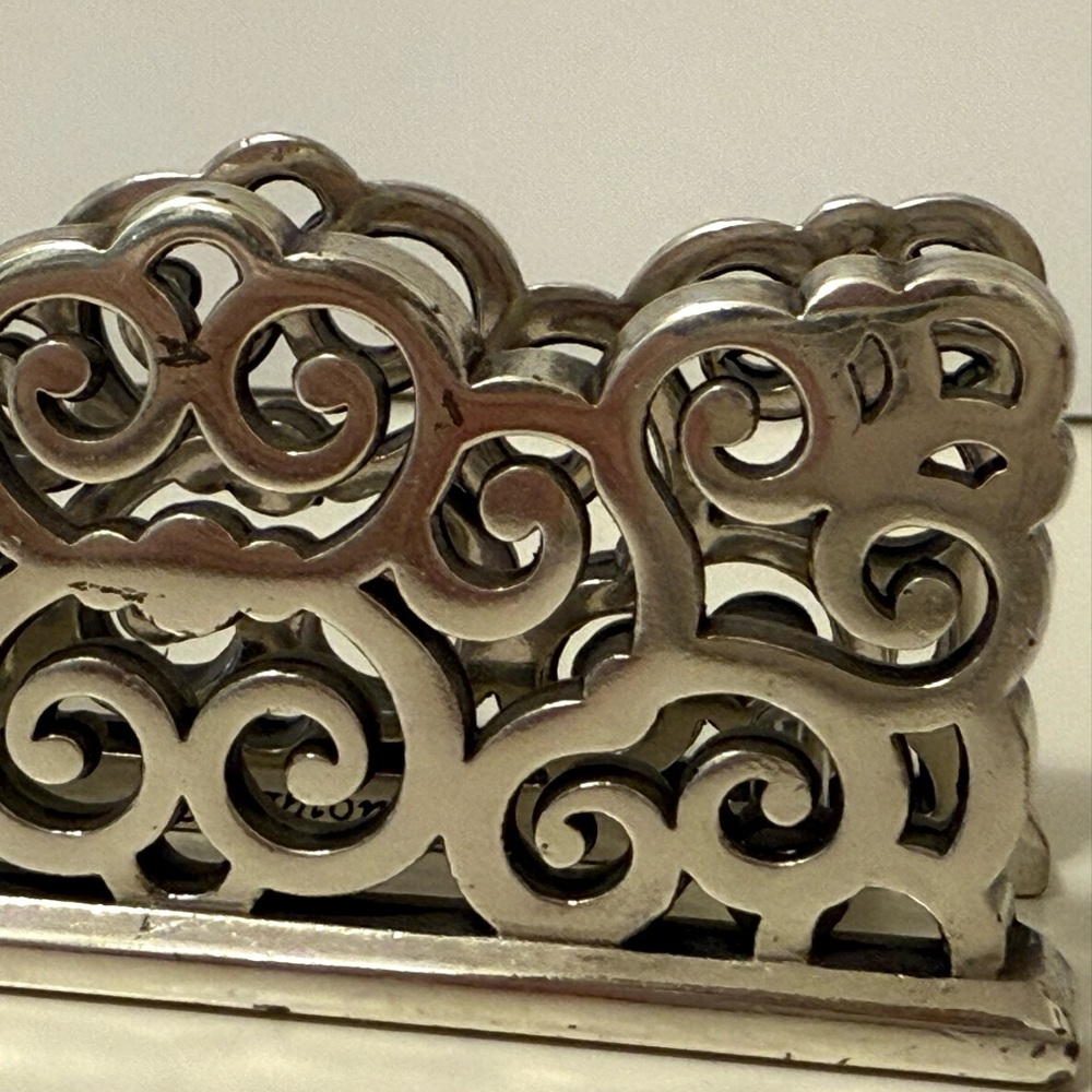 Brighton Geneva Card Holder – Silver Plated Scroll Design